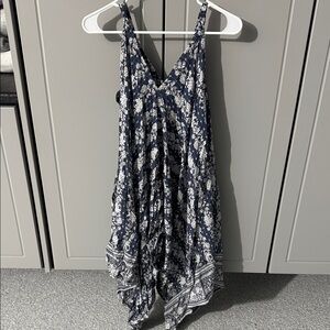 Japna Navy and White Floral Jumpsuit